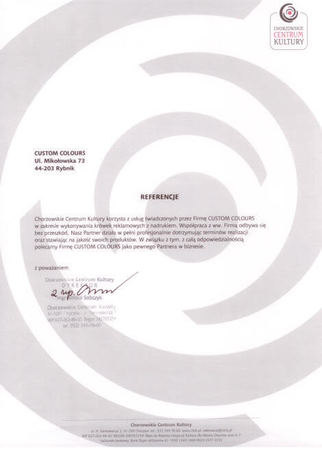 Referencje Chorzowskie Centrum Kultury